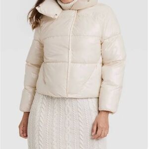 A New Day - Women’s Cream Water Resistant Puffer Jacket, Size XL, NWT, $30